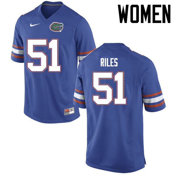 Florida Gators Women #51 Antonio Riles College Football Jerseys Blue